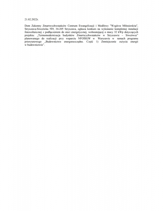 OGŁOSZENIE NR 2 OGŁOSZENIE NR 2